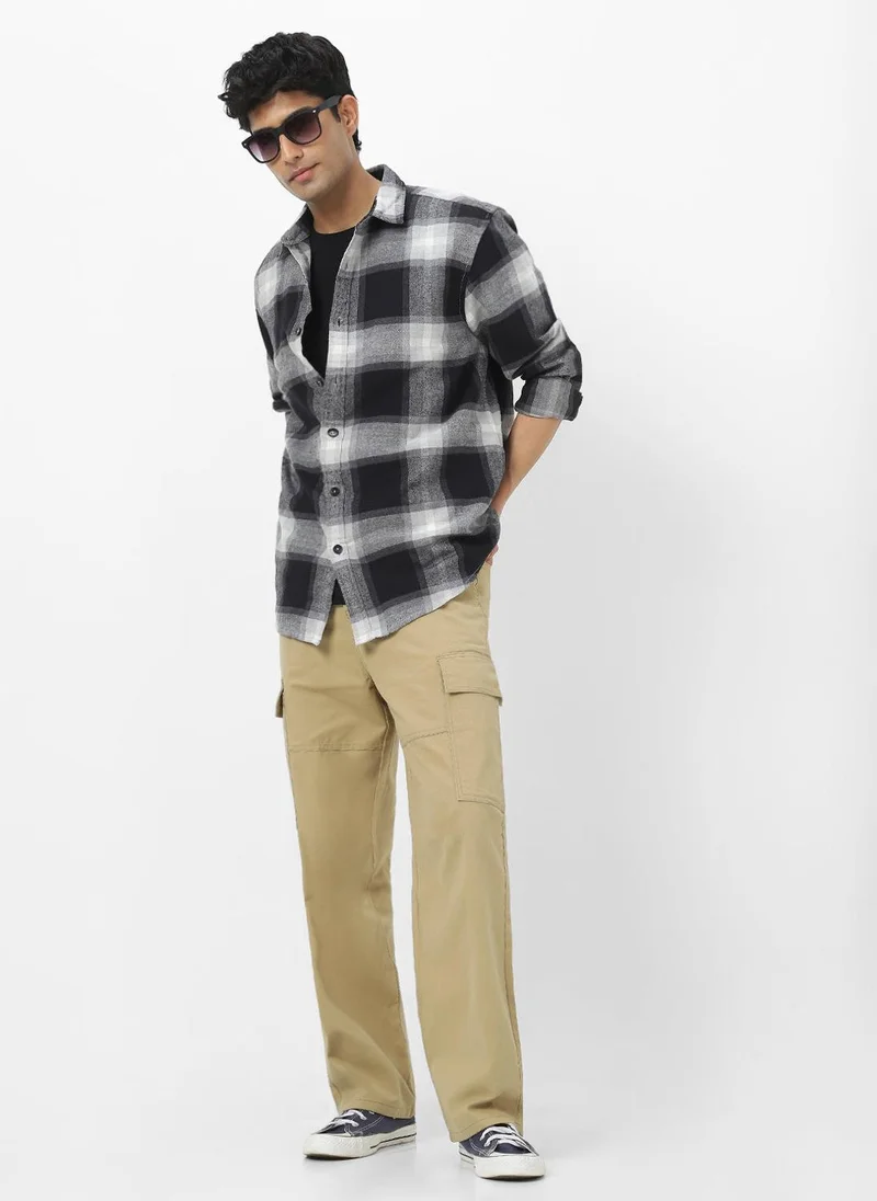 Urbano Fashion  Urbano Fashion Men's Light Olive Loose Baggy Fit Solid Cargo Chino Trouser Pant with 6 Pockets Non-Stretchable for Men | Best Price UAE